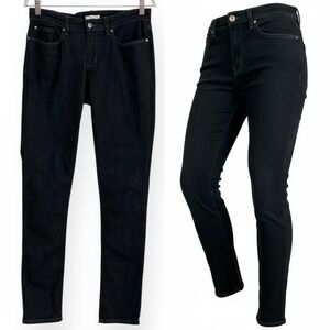 Eileen Fisher Women Size 6 Black Organic Cotton Skinny Legs Stretch Denim Jeans